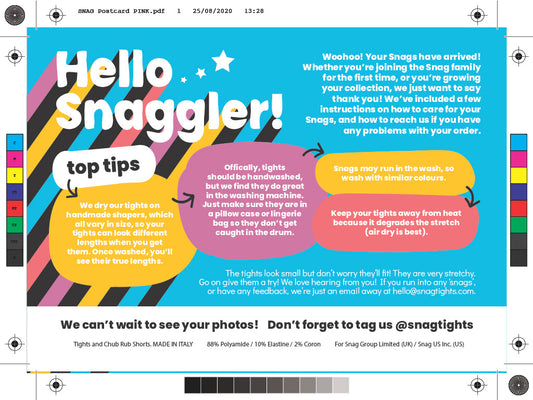 Hello Snaggler Postcard - Purple