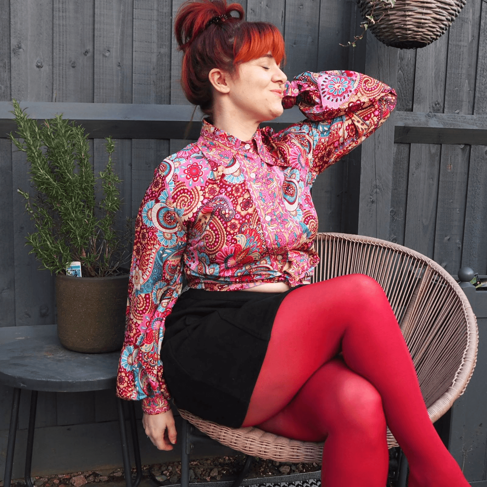 50 Denier Tights - Blood Red - Snag
