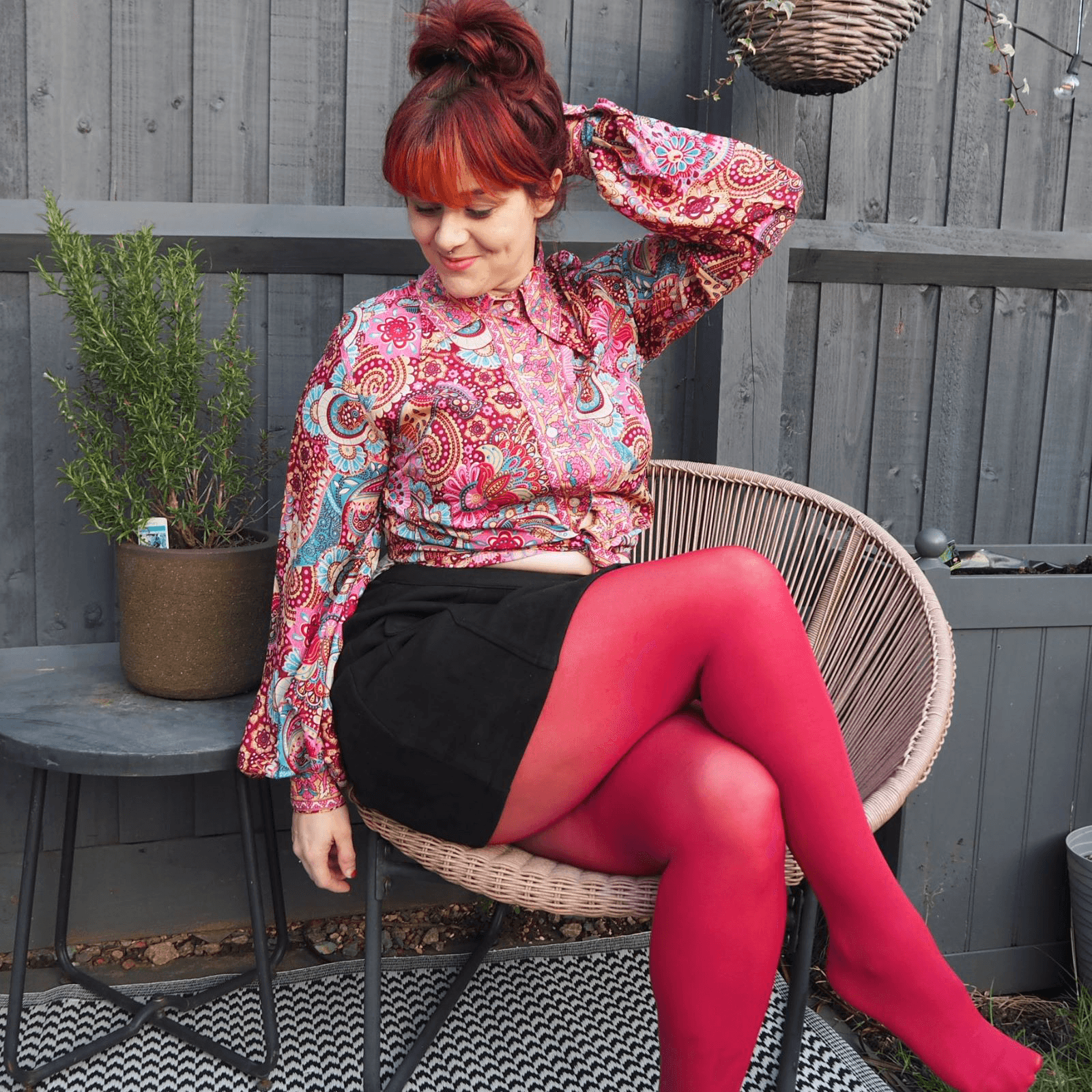 50 Denier Tights - Blood Red - Snag