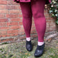 Core Tights - 80 Denier Footless Tights - Burgundy