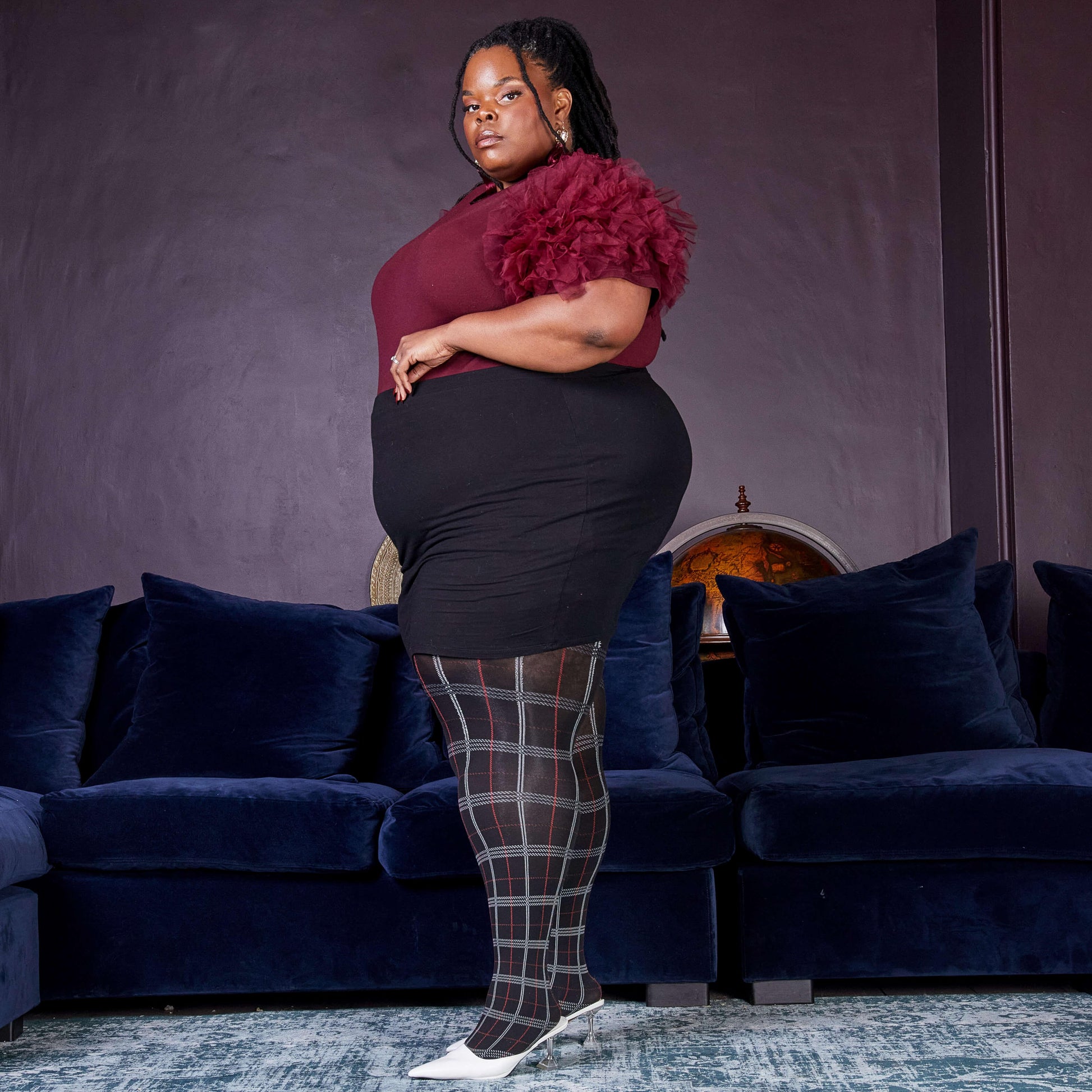 80 Denier Plaid Tights - Haggis - Snag