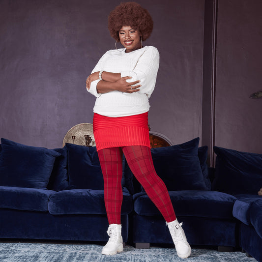 80 Denier Plaid Tights - Tatties - Snag