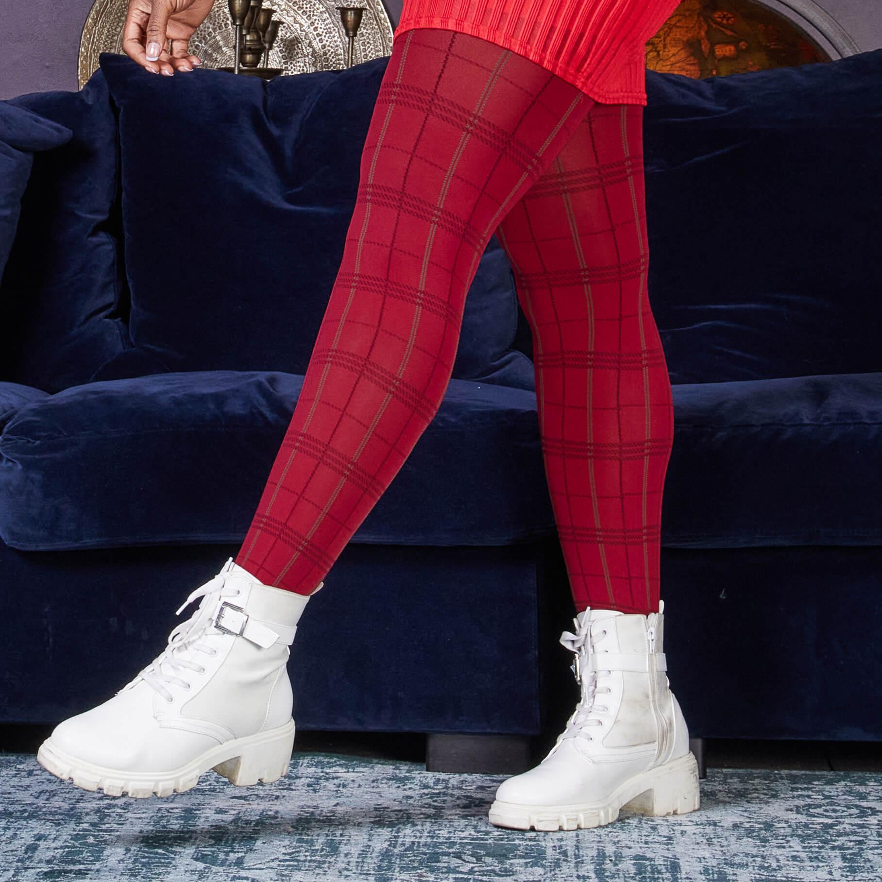 80 Denier Plaid Tights - Tatties - Snag