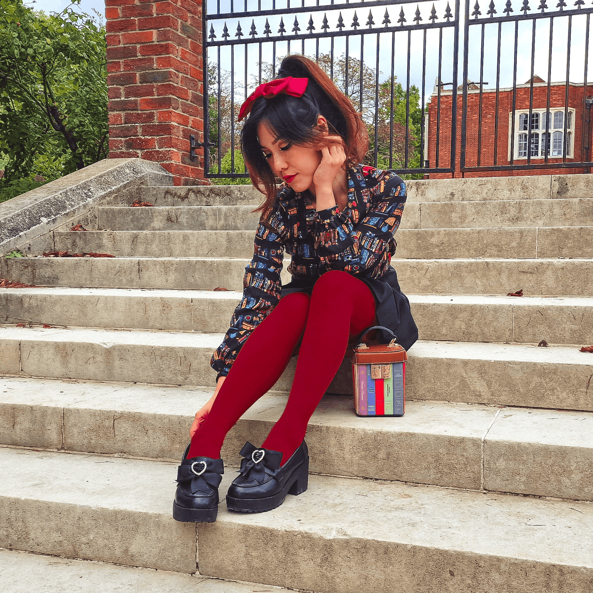 80 Denier Tights - Blood Red - Snag