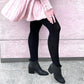 Grannies Cable Knit Wool Tights (V1) - Black