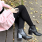 Grannies Cable Knit Wool Tights (V2) - Black