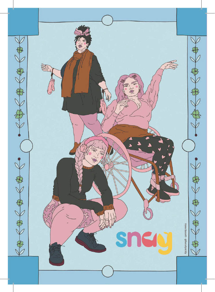 Blue & Pink Trio Postcard