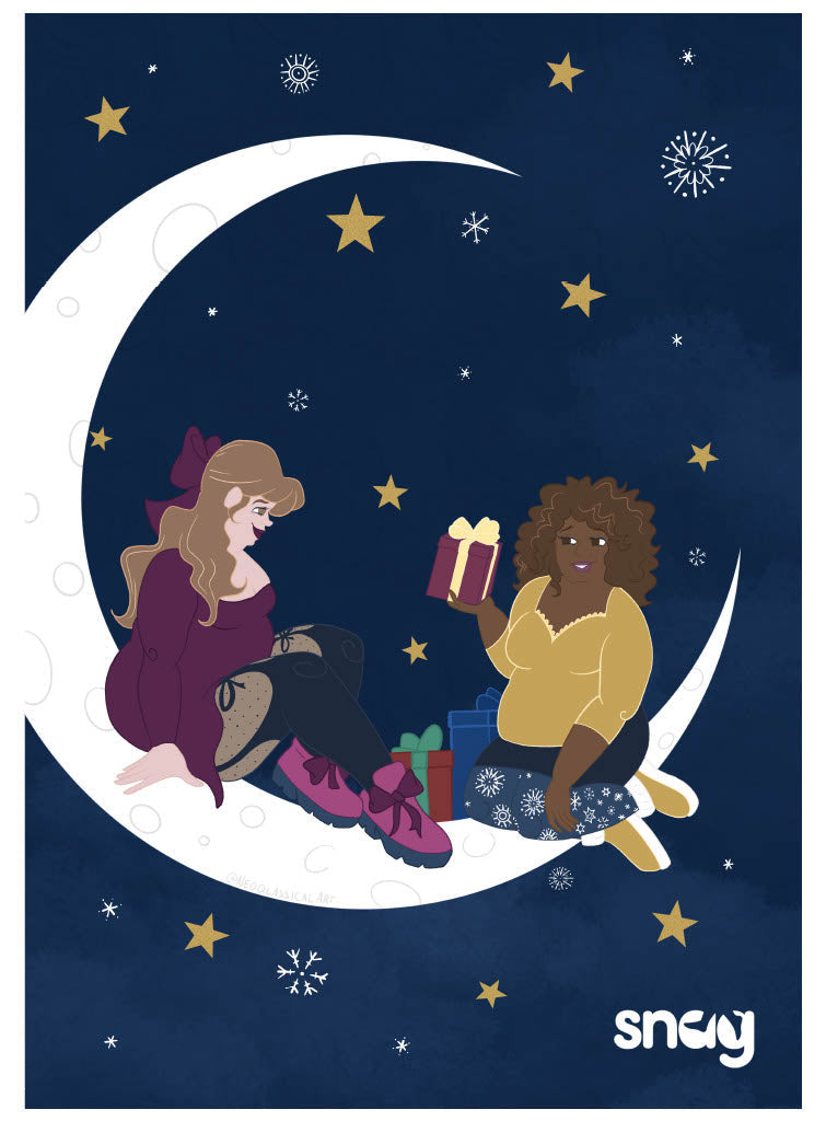 Christmas Moon Postcard