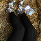 Grannies Cable Knit Wool Tights (V1) - Black