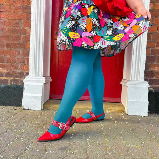 50 Denier Tights - Petrol Blue