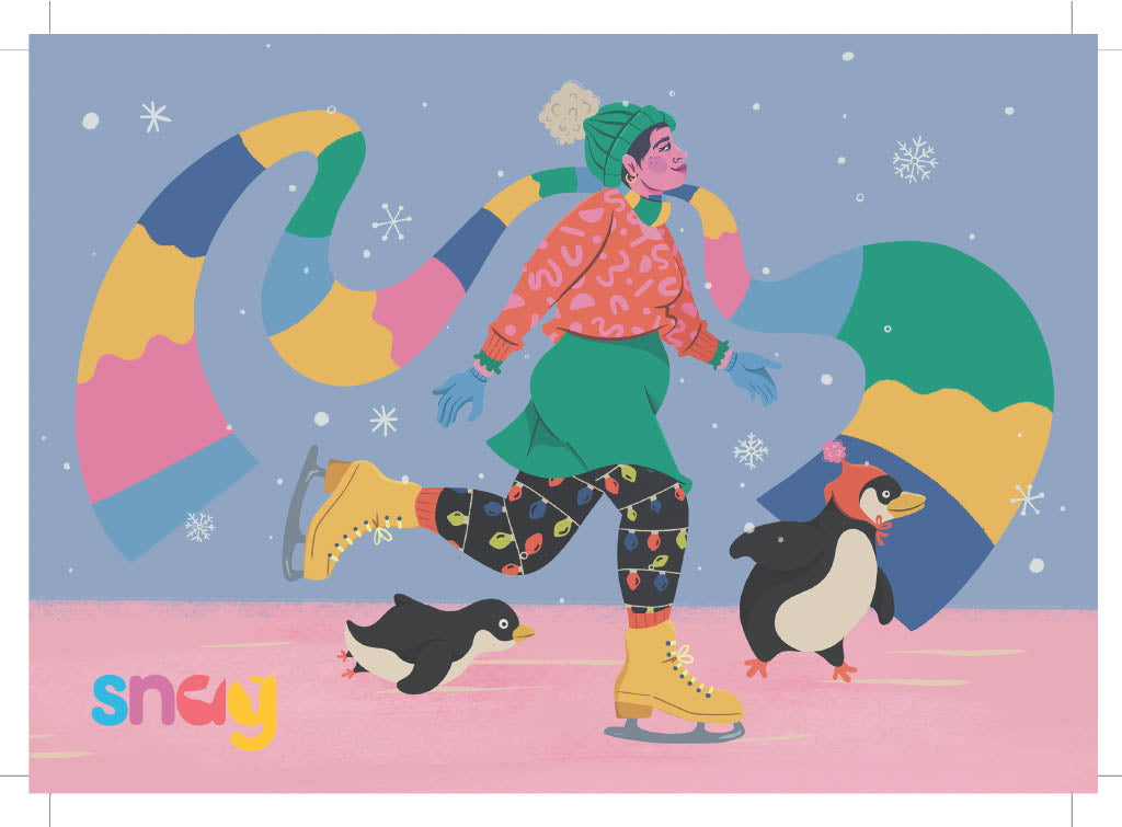 Ice Skating Postcard