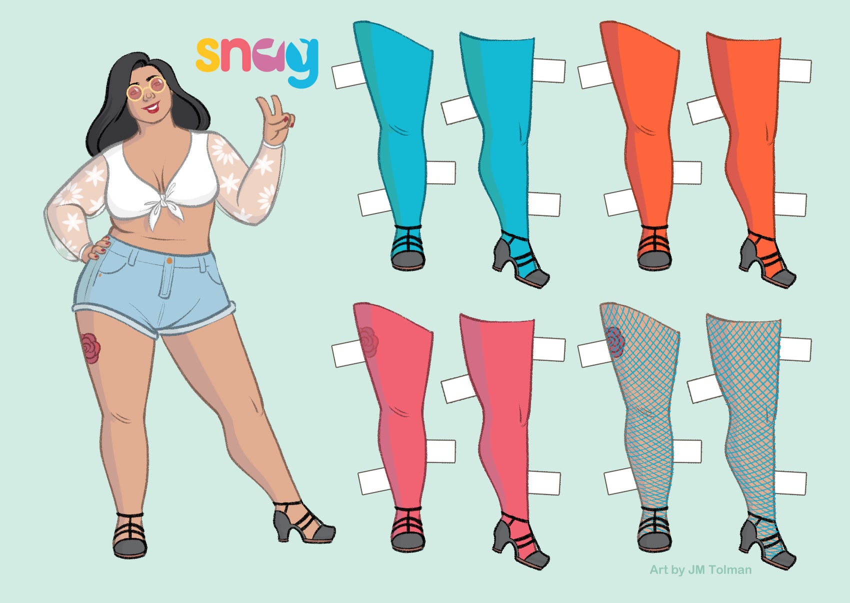 Insta Paper Doll Postcard