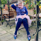 Grannies Cable Knit Wool Tights (V2) - Navy