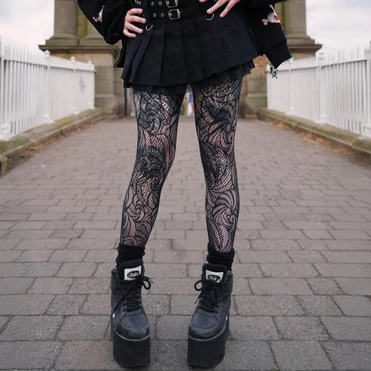 Thigh's the Limit Fishnets - Time Warp - Black