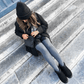Grannies Cable Knit Wool Tights (V1) - Slate