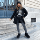 Grannies Cable Knit Wool Tights (V1) - Slate