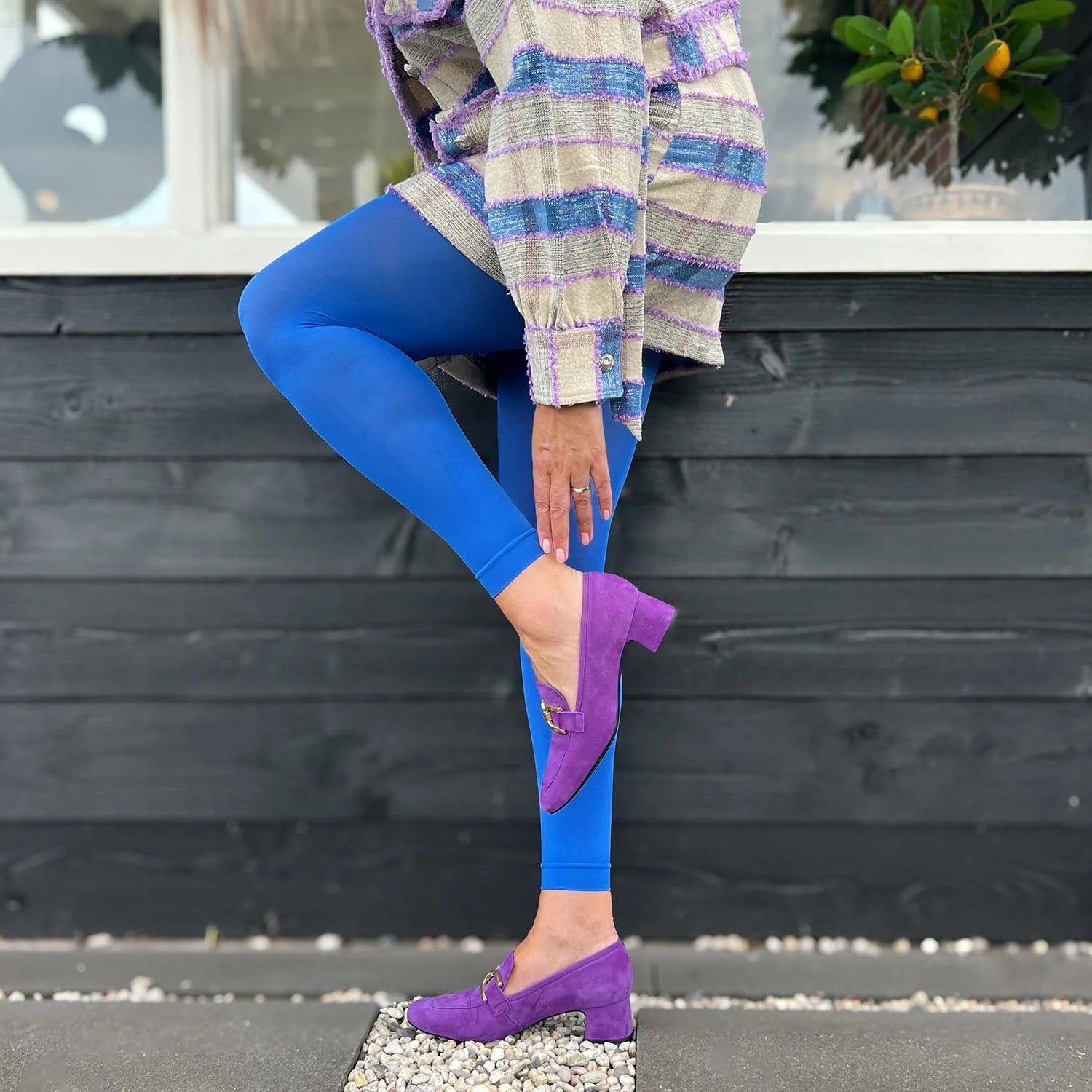 80 Denier Footless Tights - Peacock