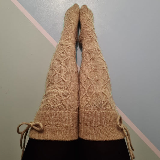 Thigh High Socks - Sand Dollar