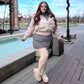 Grannies Cable Knit Wool Tights (V2) - Oatmeal