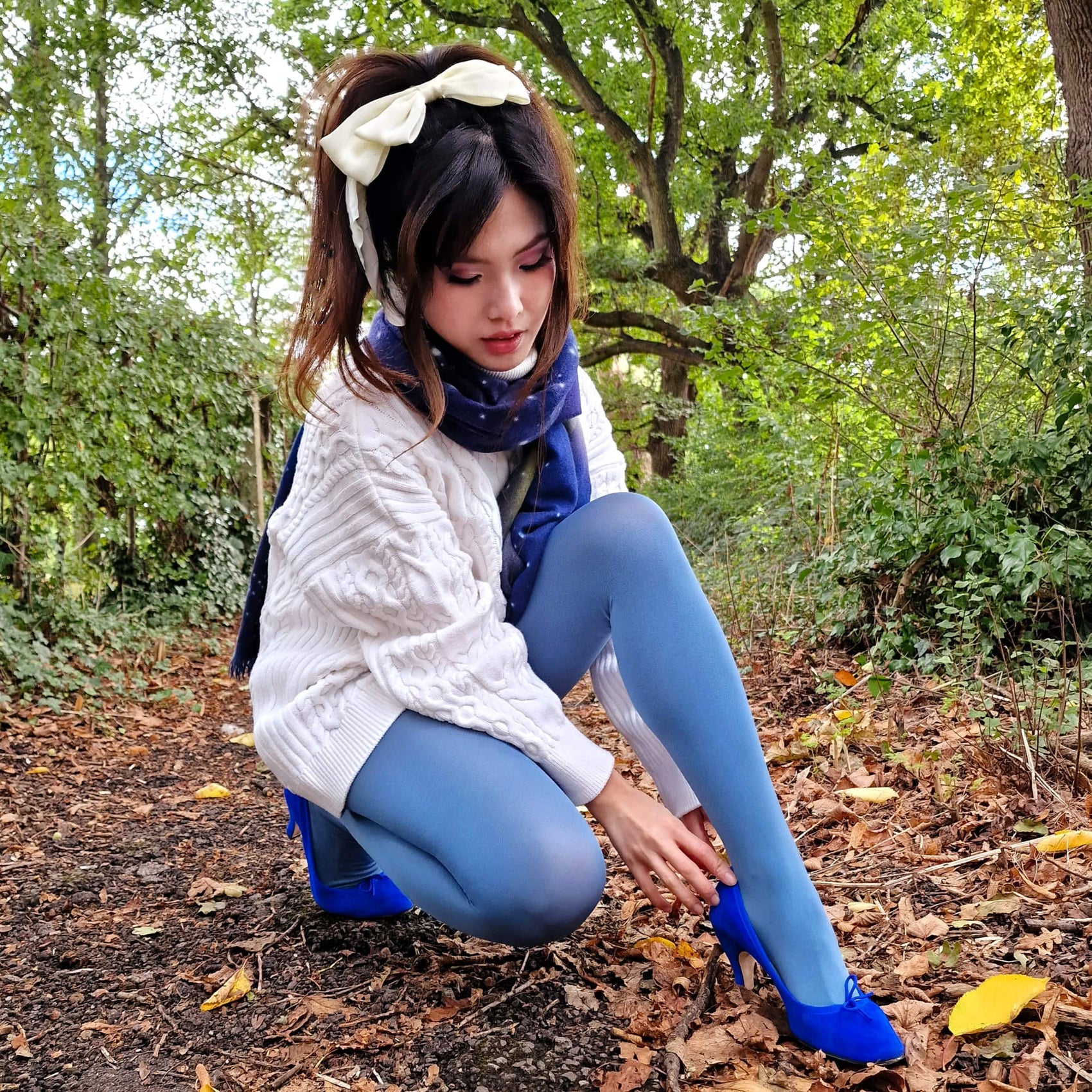 120 Denier Tights - Denim
