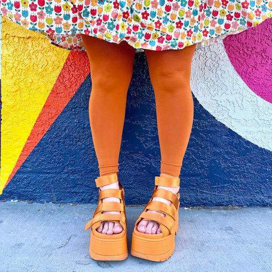 Footless Tights - Toffee Apple