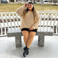 Huggy Light Compression Tights - Caramel Latte