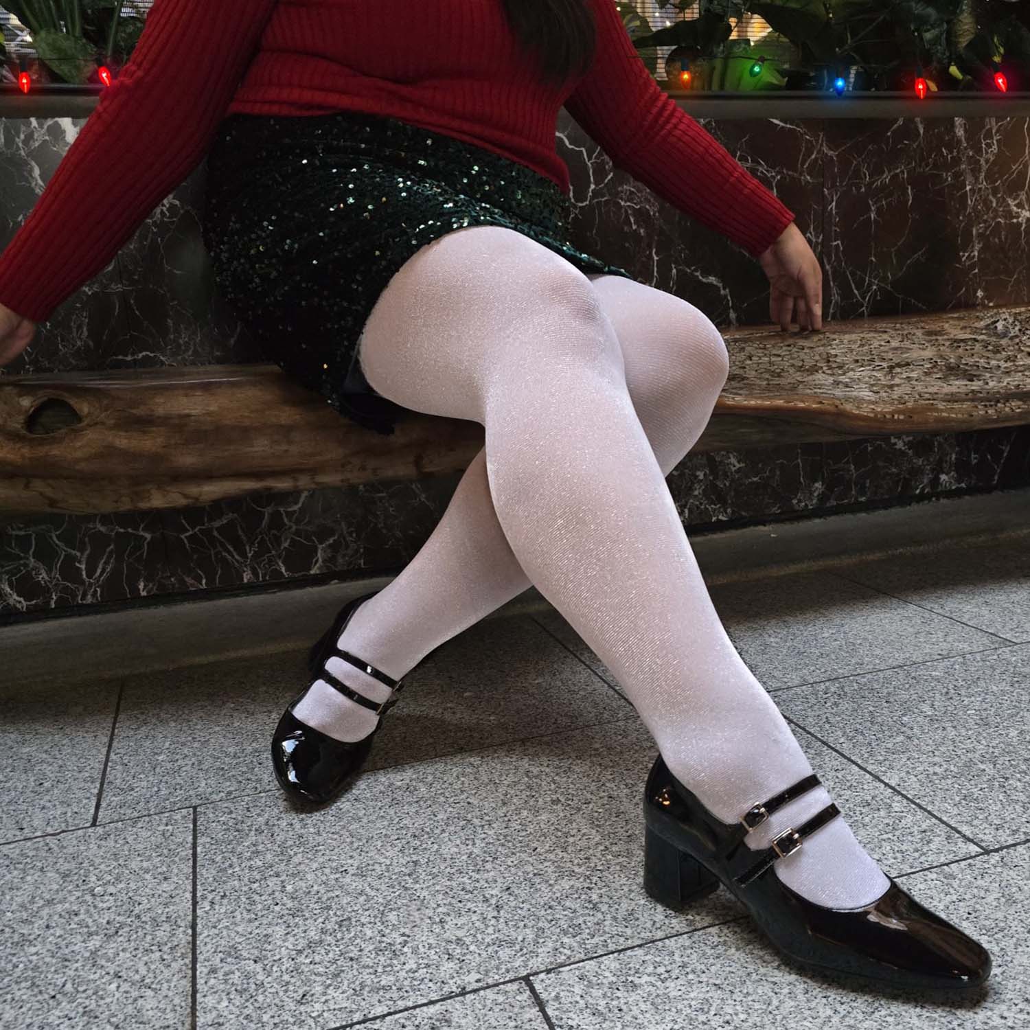 Lux Sparkle Tights  - Snowball