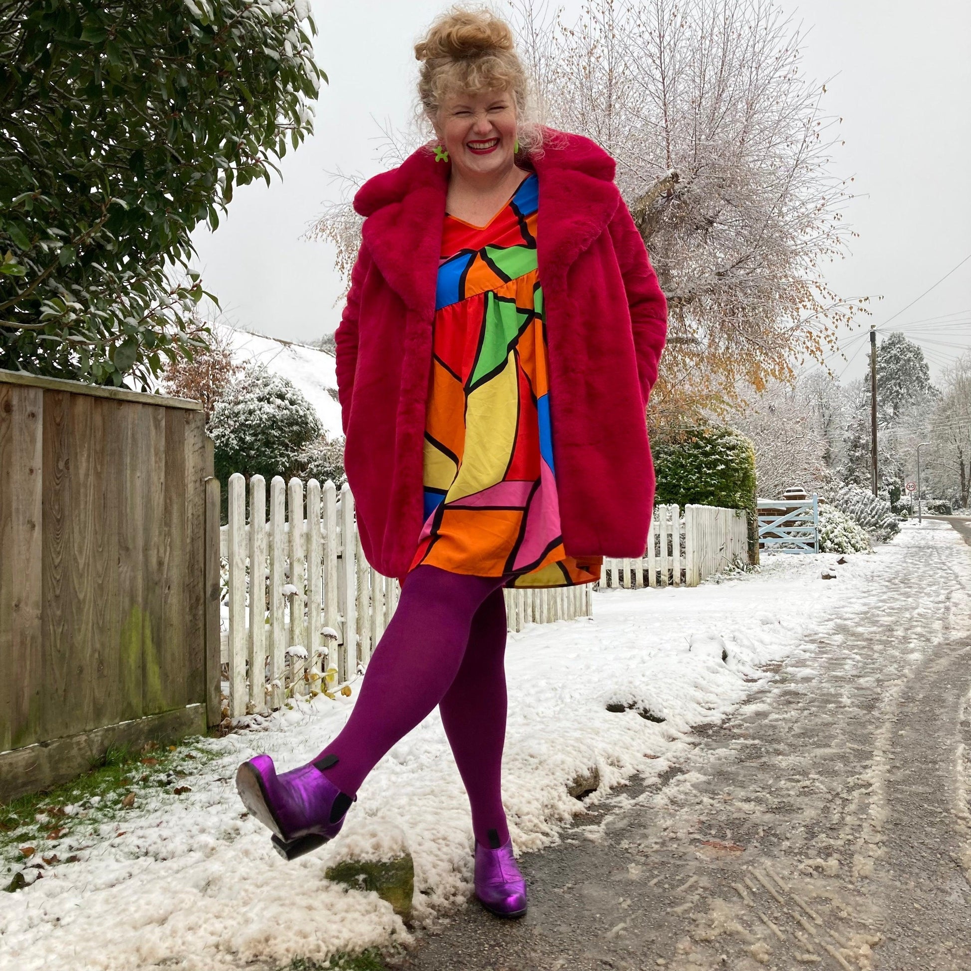 Bamboo Tights - Panda - Figgy Pudding - Snag