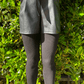 Footless Ribbed Cashmere Tights - Black - Snag
