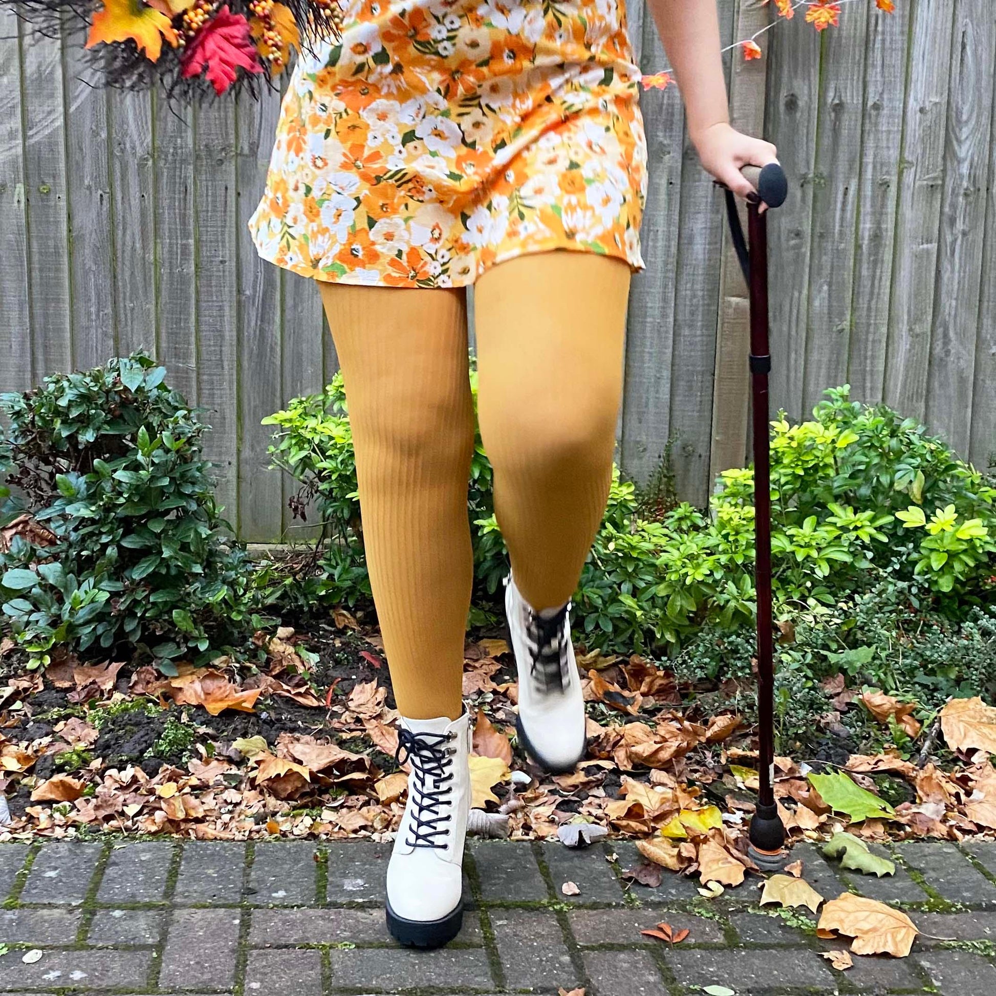 LE Tights - Ribbed Tights - Colonel Mustard