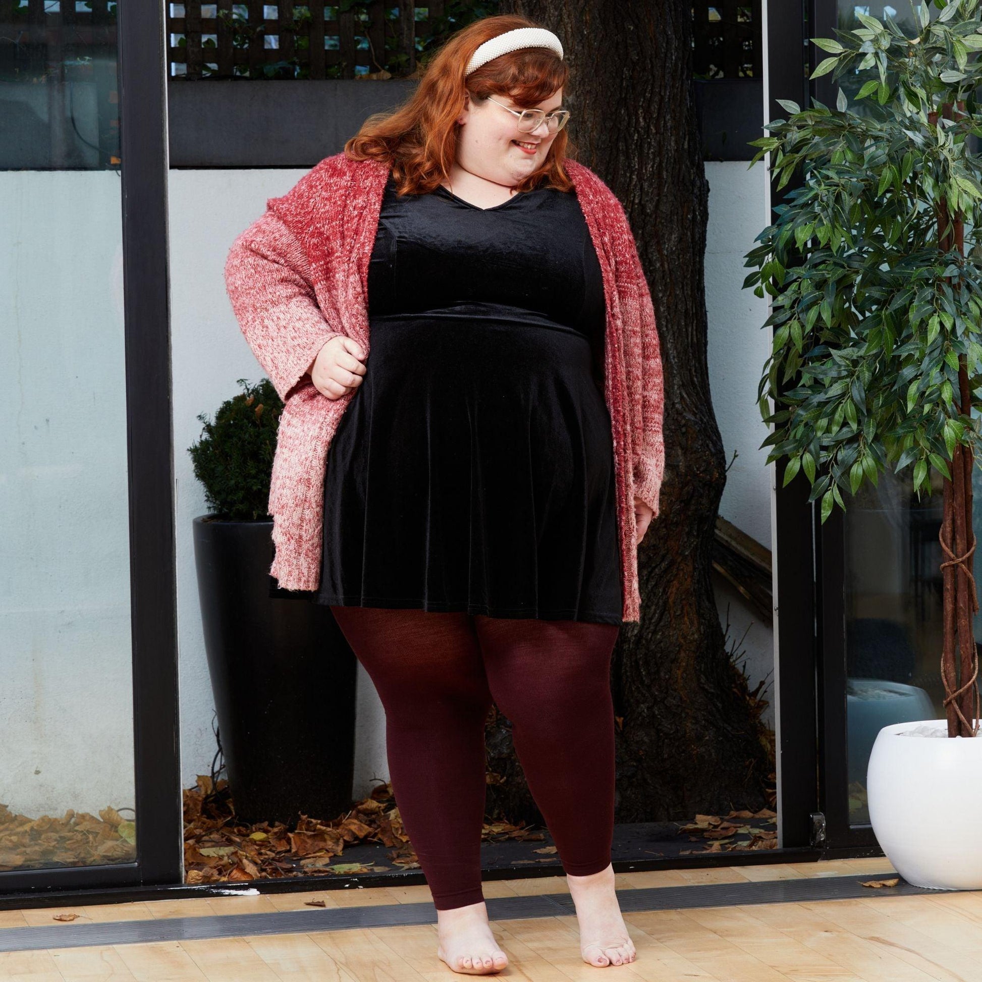 Merino Wool Footless Tights - Red Velvet Cake - Snag