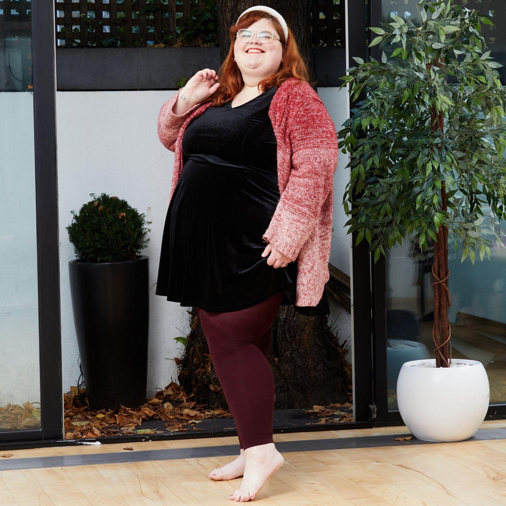 Merino Wool Footless Tights - Red Velvet Cake - Snag