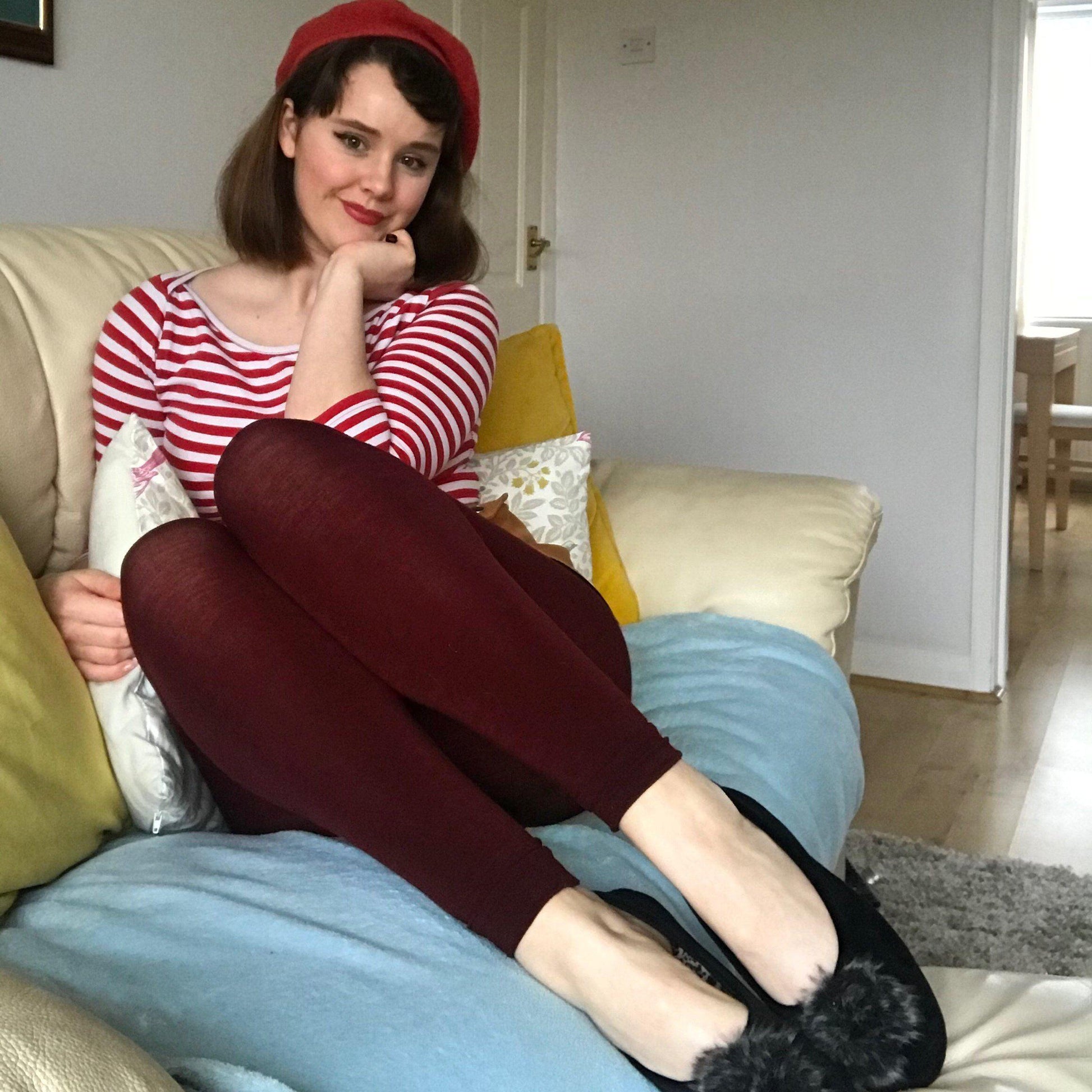 Merino Wool Footless Tights - Red Velvet Cake - Snag