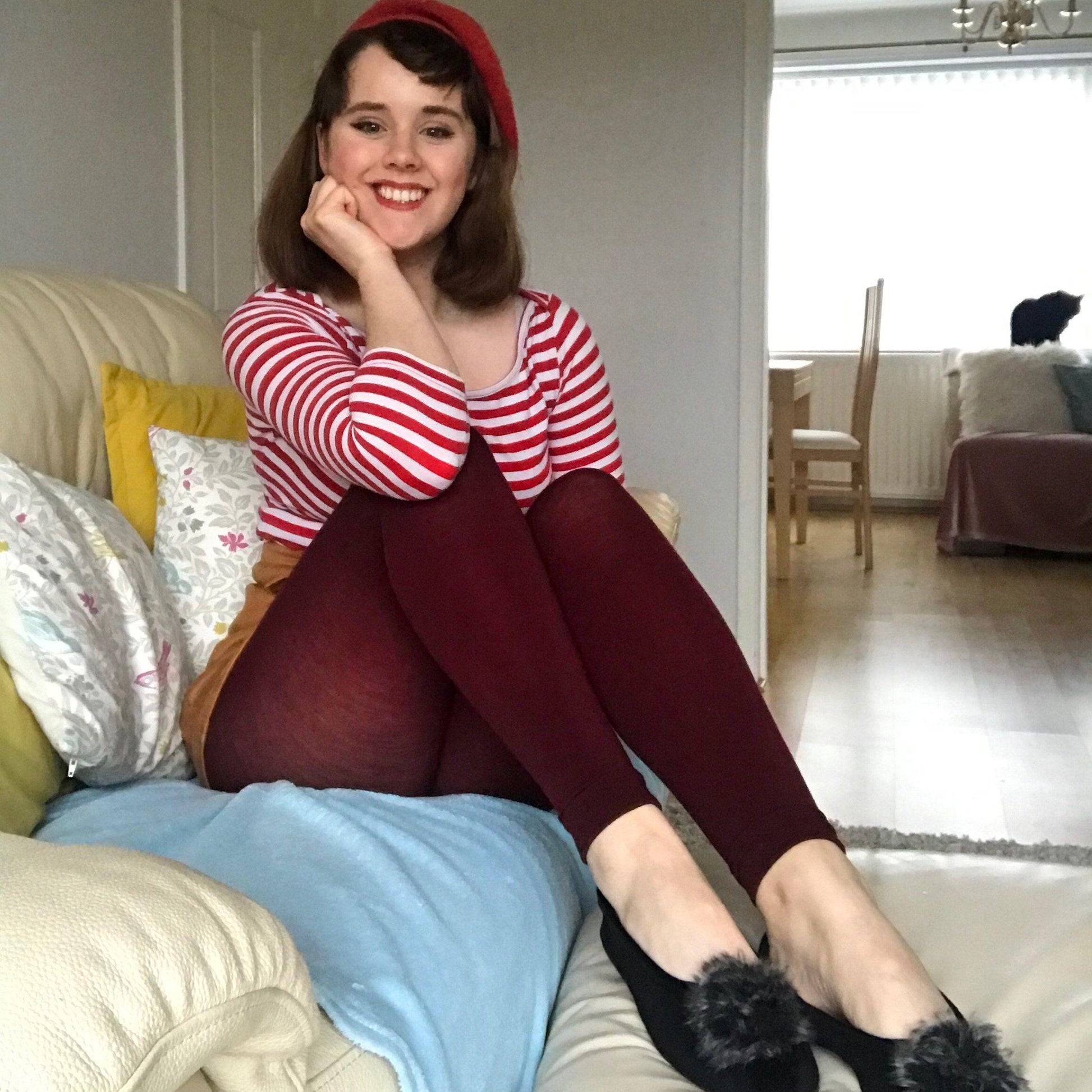 Merino Wool Footless Tights - Red Velvet Cake - Snag