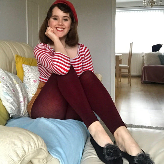 Merino Wool Footless Tights - Red Velvet Cake - Snag
