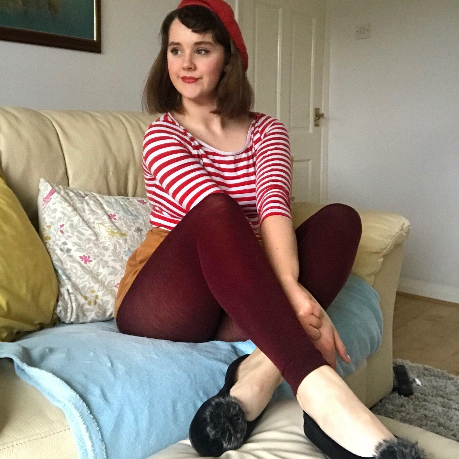 Merino Wool Footless Tights - Red Velvet Cake - Snag