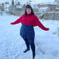 Merino Wool Footless Tights - Royal Navy - Snag