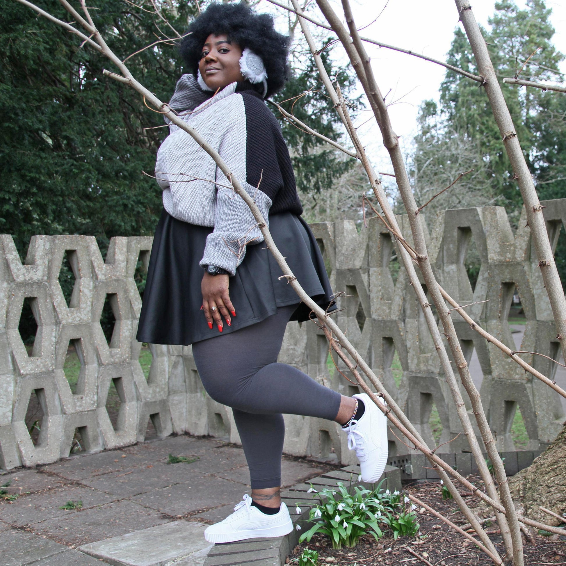 Merino Wool Footless Tights - Storm Cloud - Snag