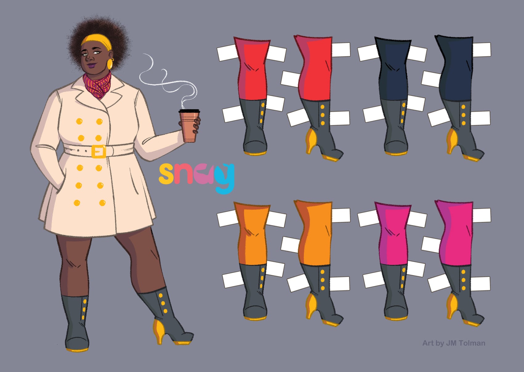 Office Paper Doll Postcard