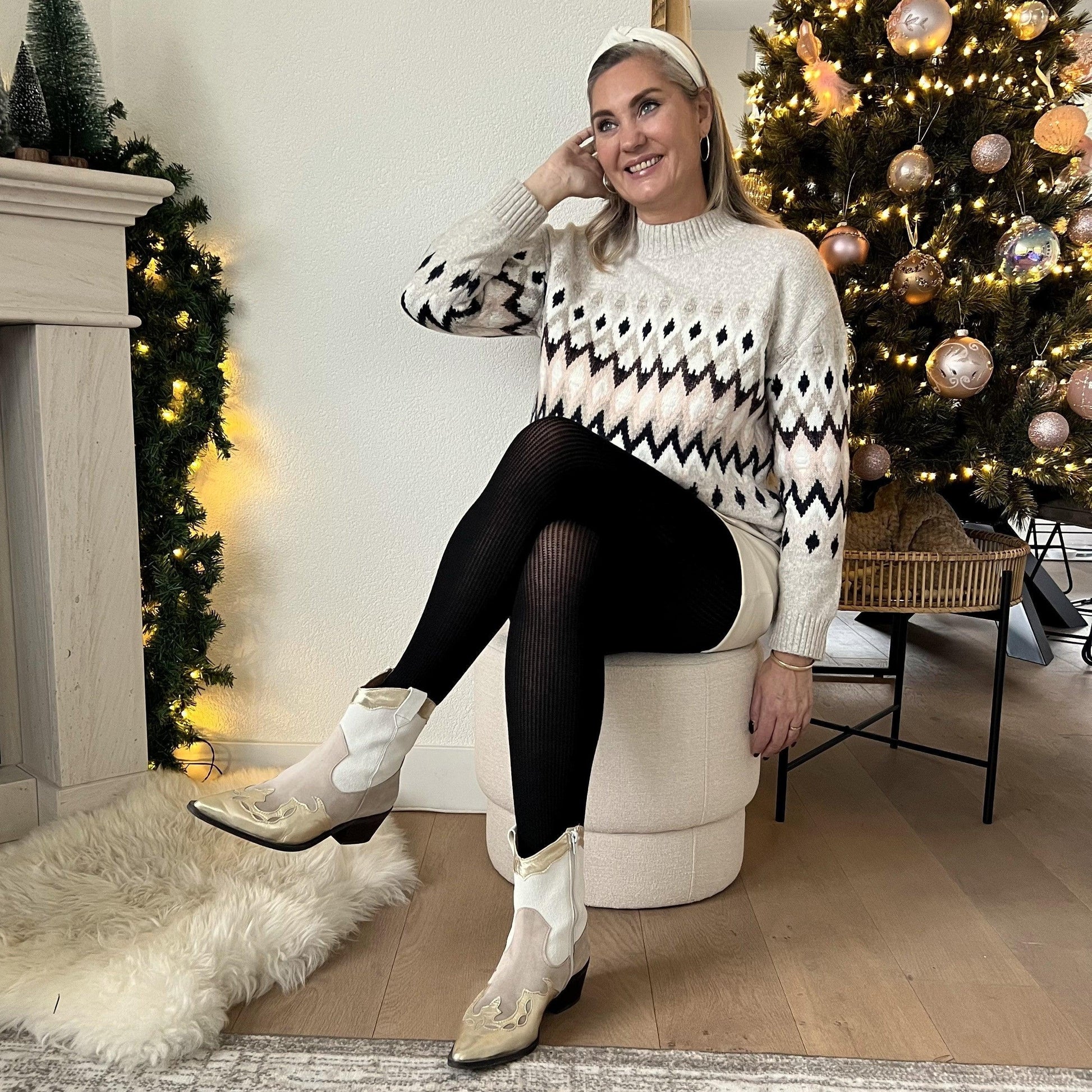Ribbed Cashmere Tights - Black - Snag
