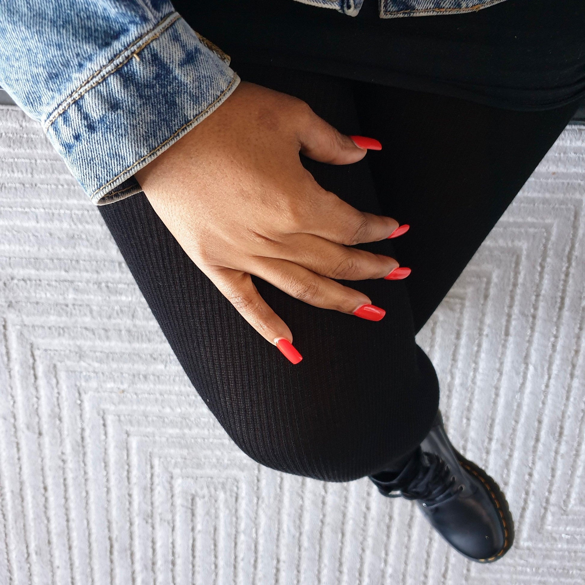 Ribbed Cashmere Tights - Black - Snag