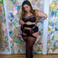 Sheer Mock Garter - Burlesque - Liquorice - Snag