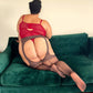 Sheer Mock Garter - Burlesque - Praline - Snag