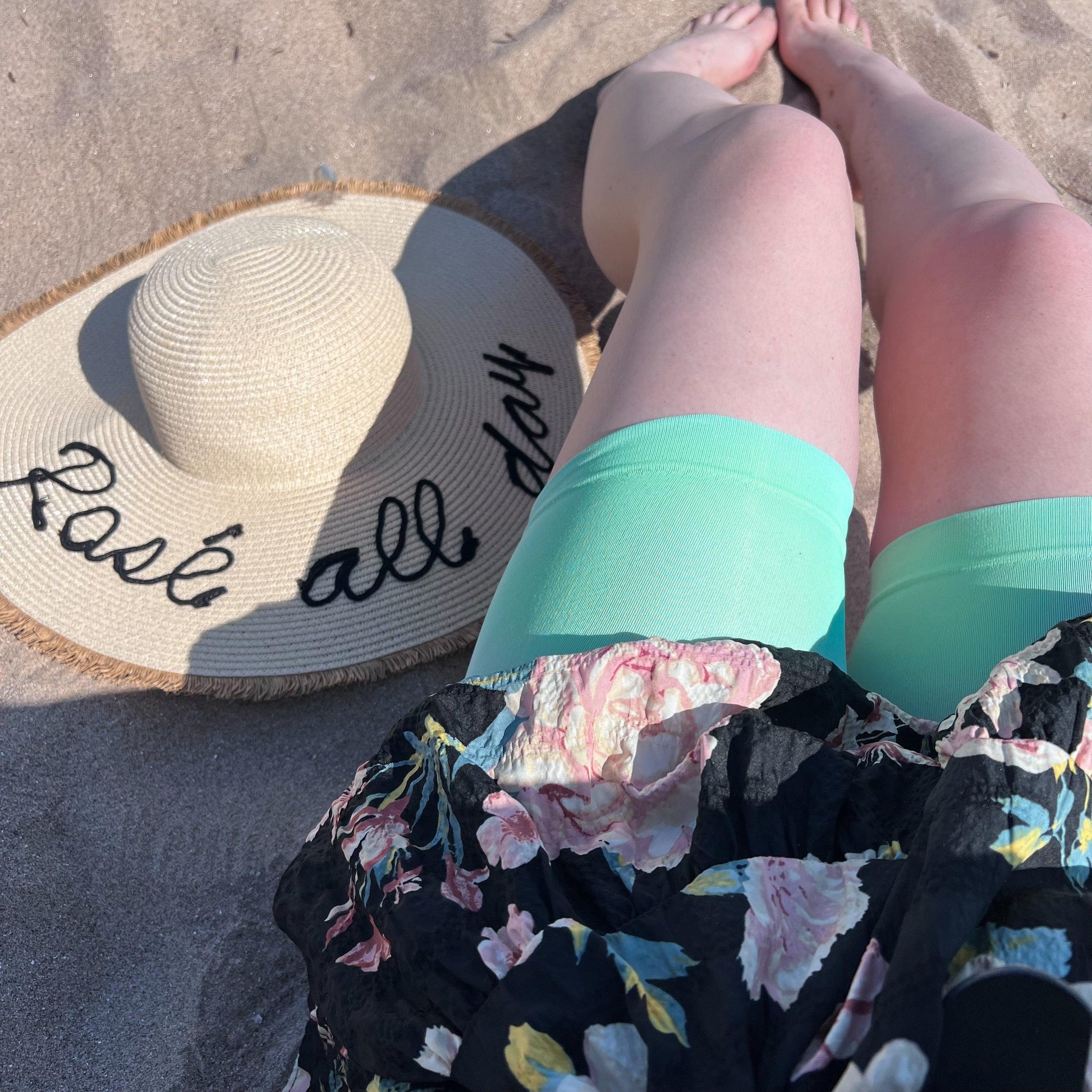 Woman wearing juniper chub rub shorts