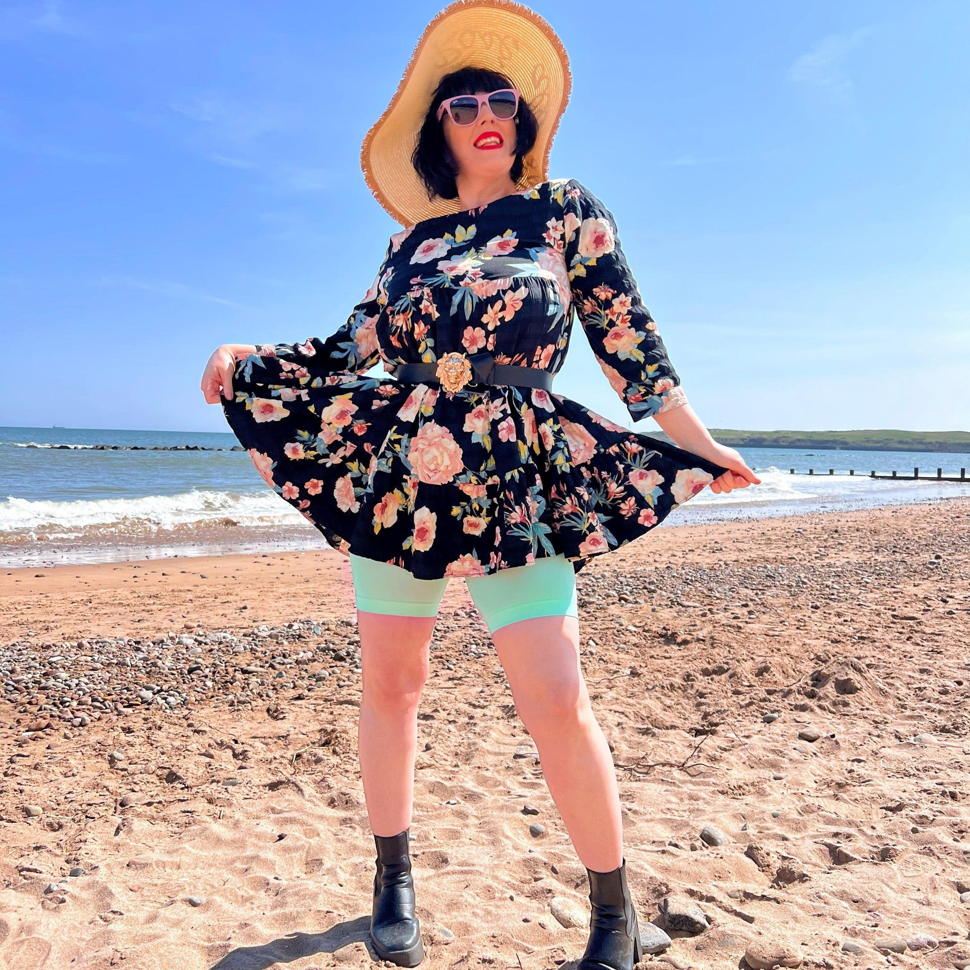 Woman wearing juniper chub rub shorts