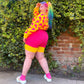 Woman wearing lemon chub rub shorts