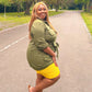 Woman wearing lemon chub rub shorts