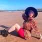 Woman wearing pomegranate chub rub shorts