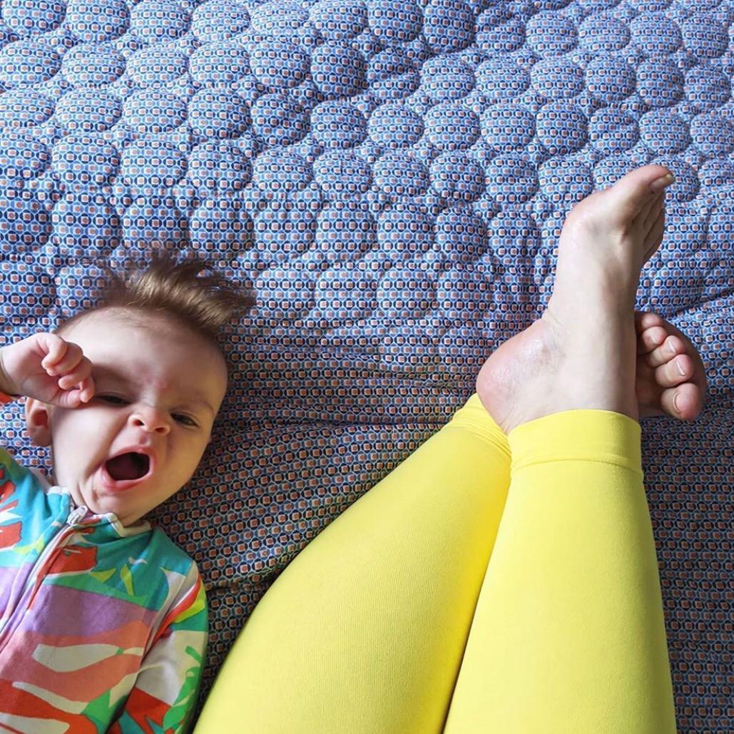 Tights - 80 Denier Footless Tights - Lemon Sherbet