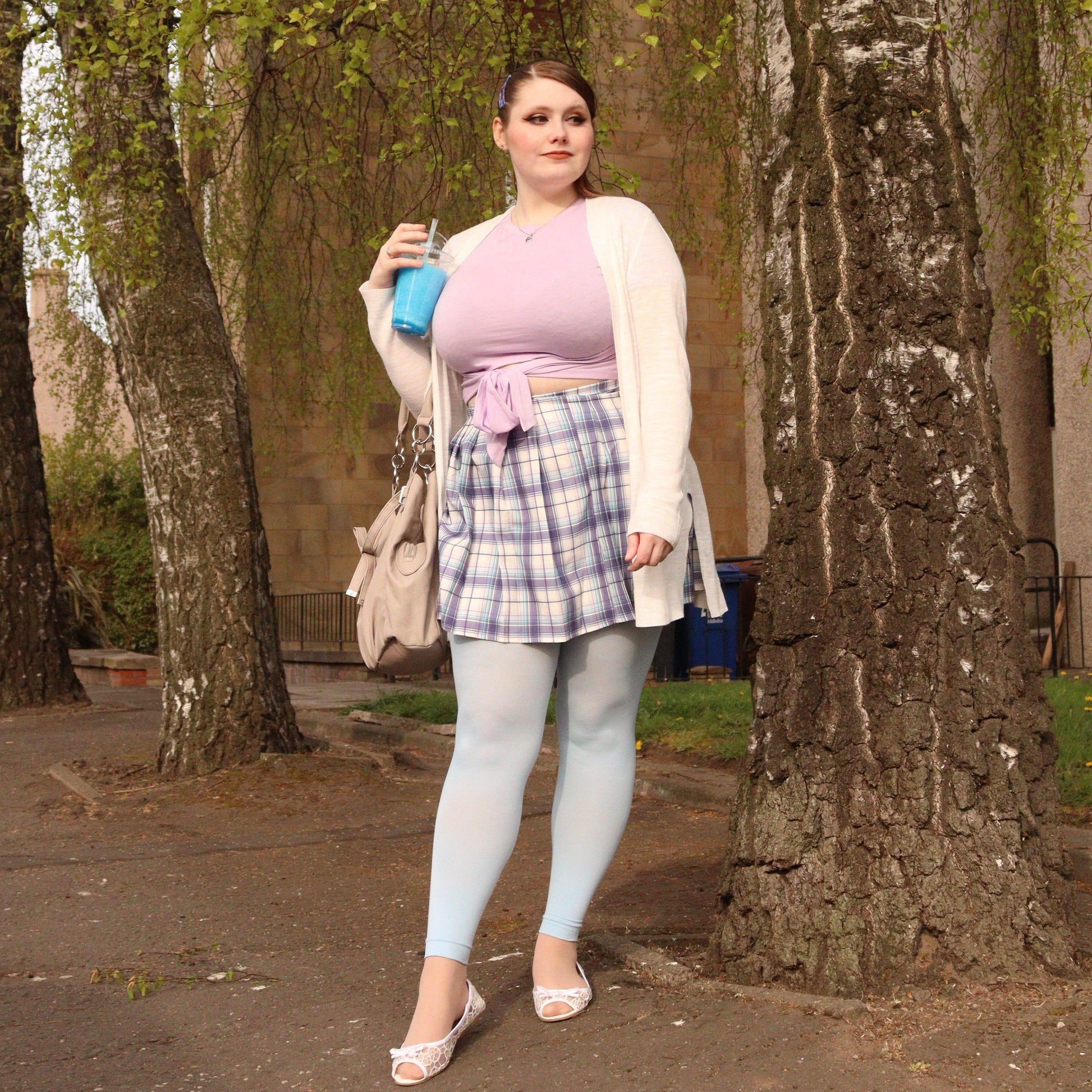 Tights - 80 Denier Footless Tights - Menthe Glacier